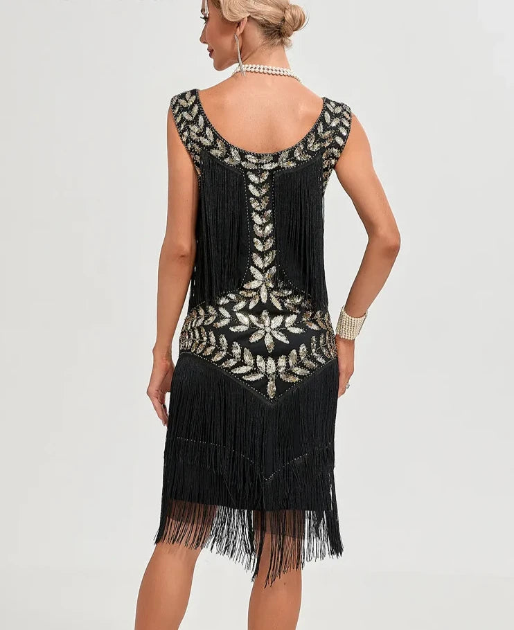 Sequin and Fringe Dancing Party 1920s Flapper Women Dress Sleeveless Summer Evening Prom Vintage Short Dresses
