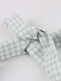 Halter V-Neck Green and White Plaid Textured Dresses Prom Women Cocktail Night Party Vintage Retro Backless Sexy Dress