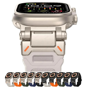 TPU Sport Strap for Apple Watch 9 45mm Ultra 2 49MM 44mm 42mm Titanium Color Silicone Watchband for IWatch Series 9 8 SE 7 6 4 5