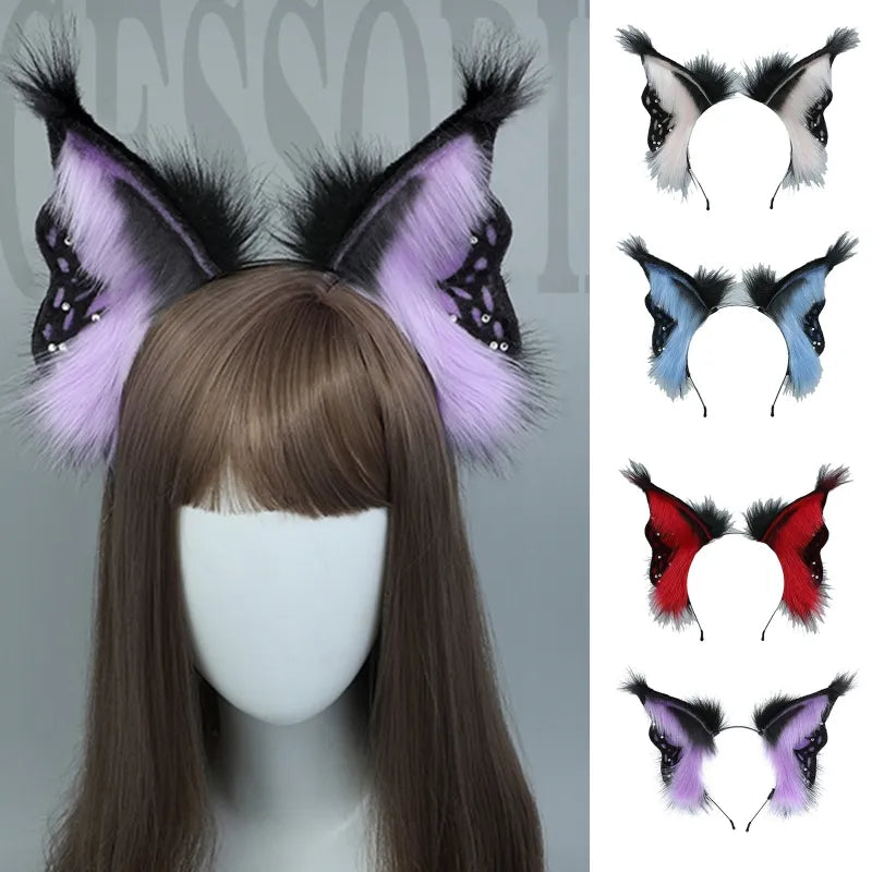 CatEar Hair Hoop Faux Fur Headband CatEar Headband Animal Hair Hoop Lolita Headband Plush Headband With Ears Headdress