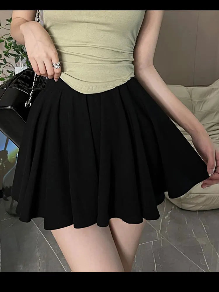 New In Now Summer Women's Skirts High Waisted Mini Mirco Pleated Skirts Sexy Streetwear Woman Clothing Cute Costume Party Outfit