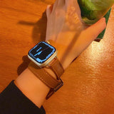 Leather Strap for Apple Watch Ultra 2 Band 49mm 41mm 45mm 40mm 44mm Correa For IWatch Series 9 8 7 6 SE 5 4 Replacement Bracelet