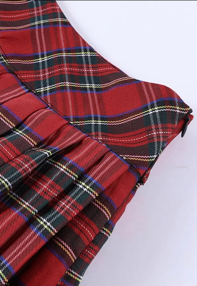 Sexy Plaid Print Pleated Mini Micro Preppy Style Y2K Harajuku Grunge Mesh Skater Patchwork Kawaii JK Girls Skirts