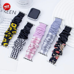 Scrunchie Strap for Apple watch band 44mm 40mm correa iWatch 38mm 42mm belt Solo Loop watchbands for series 7 6 SE 5 4 3 Bracelet