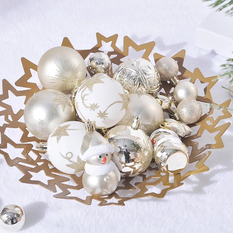 Christmas Tree Balls Ornaments Set 70pcs Big Ball Snowflake Star Xmas Tree Hanging Pendant Noel Navidad Home Decoration New Year