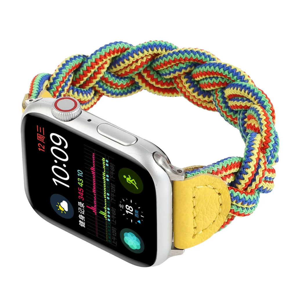 Braided Woven Strap for Apple Watch Band 44mm 40mm iWatch series 6 5 4 3 SE bands 38mm 42mm Nylon Sport Loop bracelet watchband