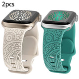 2in1 Engraved Strap for Apple Watch Ultra Band 49mm 44mm 40 41/45mm 38mm 42mm Silicone Sport Bracelet IWatch Series 8 7 6 SE 5 3
