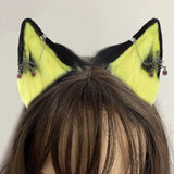 Cartoon Foxes Wolf Ear Shape Hair Hoop with Alloy Earring Decor Hair Holder Cosplay Party Headwear for Teenagers Adult