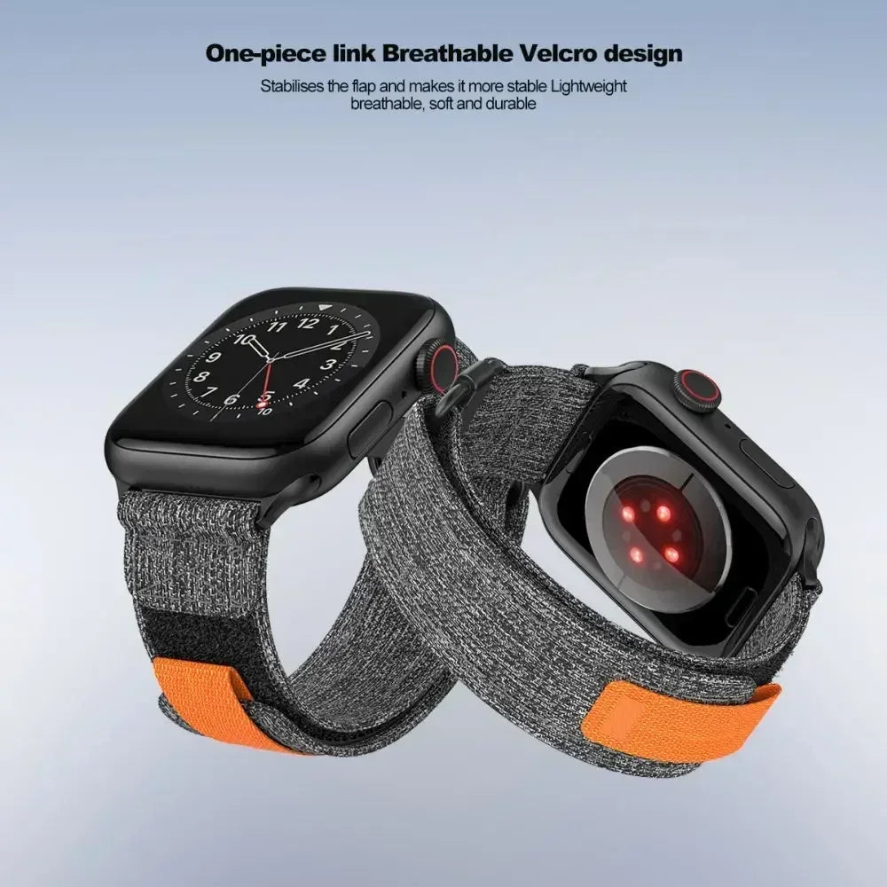 Canvas Sport Strap For Apple Watch Ultra2 49mm Loop Nylon Band For iWatch Series 8 7 6 SE 45mm 44mm 42mm 41mm 40mm 38mm Bracelet