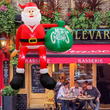 8FT Climbing Santa Christmas Inflatable Christmas Yard Decorations with LED Blow up Yard Decoration for Outdoor