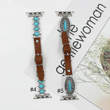 Retro Genuine Leather Strap For Apple Watch Ultra2 Band 44mm 40mm Decorative 42mm 38mm Bracelet iwatch Series 5 4 3 6SE 7 41/45