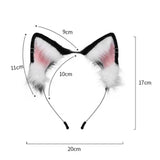 New Fluffy Animal Ears Headband Furry Ears Hair Hoop Necklace Tail Set Leather Choker for Halloween Masquerade Party Fancy Dress