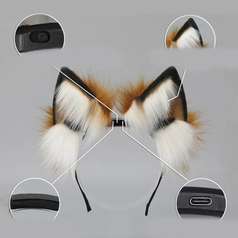 Carnivals Foxes Ear Hair Hoop Cute Live Broadcast Hair Holder Festival Headwear