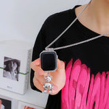 Necklace Diamond Bear Strap For Apple Watch Band 49mm 41mm 45mm 40 44mm 38 42 For iwatch Series 8 7 SE 6 5 4 3 Correa Watchband