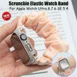 SOFT Cotton Elastic Scrunchies Band For Apple Watch Ultra 8 7 6 SE 5 4 Elasitc Replacement Strap IWatch Serise 42mm 44mm 45mm 49mm