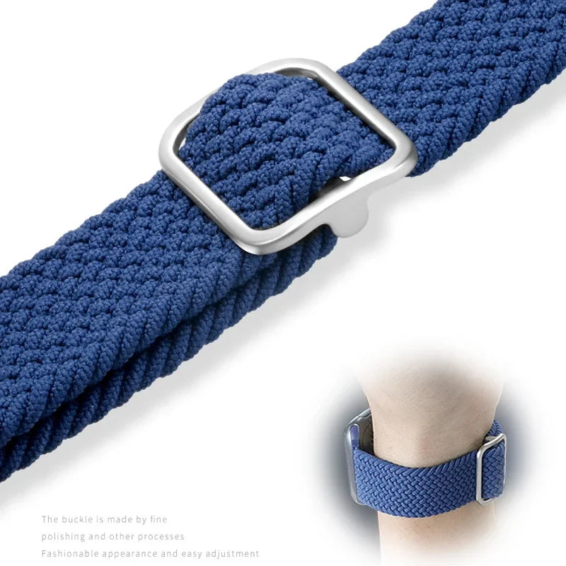 Braided Loop Strap For Apple watch Band Ultra 49mm 44mm 40mm 45mm 41mm 42mm 38mm Elastic Solo bracelet for iWatch series 8 7 6