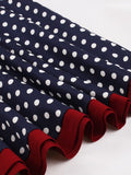 95% Cotton Square Neck 50s Pinup Robe Polka Dot Vintage Dress Women High Waist A-Line Elegant Clothes Midi Dresses