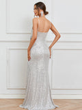Women Strap Party Maxi Dress Sexy Sequin Evening Long Prom Dress