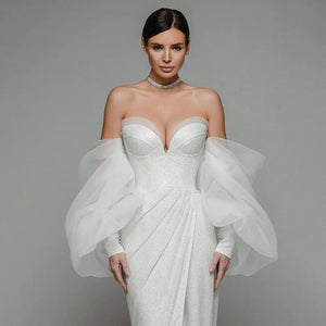 Women Off Shoulde White Party Dress Sexy Bar Long Evening Luxury Celebrity Dress