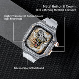 Transparent Modification Kit For Apple Watch 49mm Ultra Luxury Glacier Case Rubber Band IWatch Series 8 7 6 SE 45mm 44mm Mod KIT