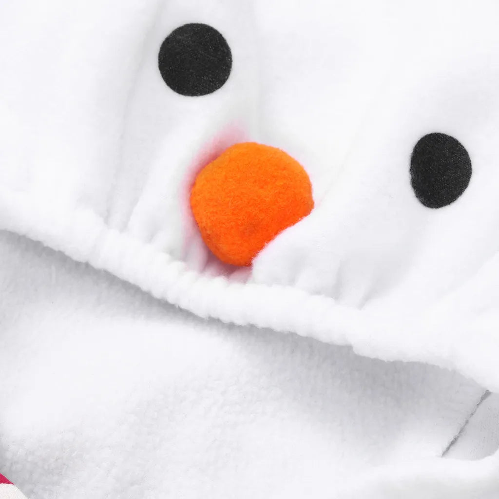 Infant Baby Snowman Costume for Boys Girls Fleece Romper Outfit Winter Christmas Fancy Dress 6M 12M 24M