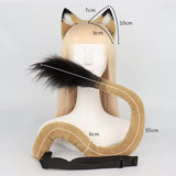 Plush Lion Ear and Tail for Kids Adults Bendable Tail Animal Ears Hair Clip Cosplay for Festival Fancy Dress Costume Accessory