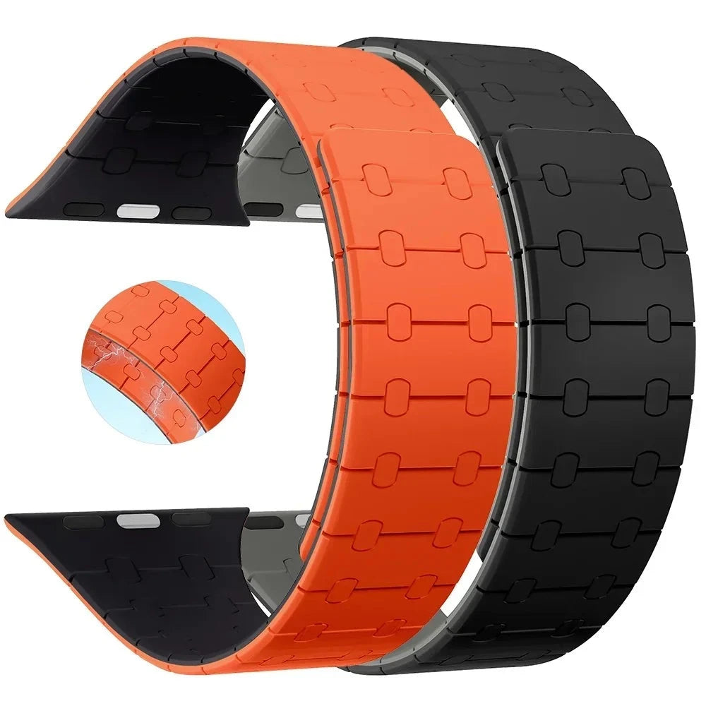 Magnetic Silicone Strap For Apple Watch Ultra 2 band 49mm 45mm 41mm 40mm 44mm bracelet correa 38mm 42mm iWatch series 8 SE 7 6 5