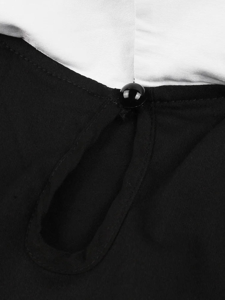 Bat Embroidery Halloween Costumes Party Vintage Dresses for Women Cap Sleeve Keyhole Front Cotton Retro A Line Dress