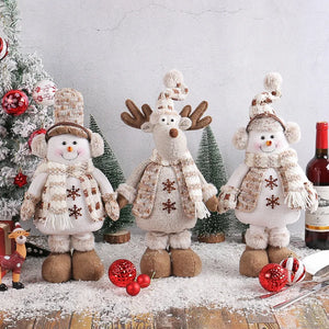Christmas Snowman Telescopic Doll New Knitted Elk Doll Window Scene Christmas Decoration Merry Christma Gift