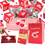 Surprise Gift Box with Confetti Cash Explosion Bounce Prank GiftBox for Money Photo Christmas Anniversary Valentine Birthday Box