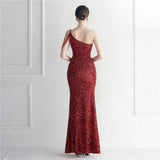 Sexy Slit Beading Evening Dress Women Slash Neck Sequin Party Maxi Long Prom Dress