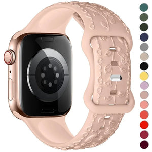 Engraved Strap for Apple Watch Ultra 2 Band 49mm 44MM 40mm 41/45mm 38/42mm Silicone Bracelet For IWatch Series 9 8 7 6 SE 5 4 3