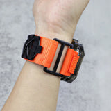 Nylon Sports Strap+Case for Apple Watch Band Ultra 49mm Tactical Woven Loop with Ultra PC Protective Case for iwatch Ultra2 49mm