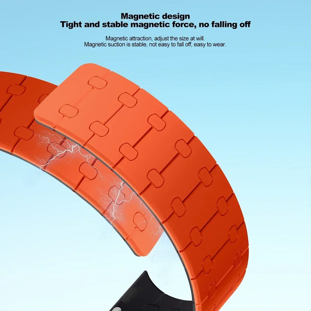 Magnetic Silicone Strap For Apple Watch Ultra 2 band 49mm 45mm 41mm 40mm 44mm bracelet correa 38mm 42mm iWatch series 8 SE 7 6 5