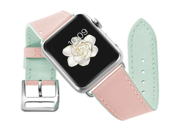 45mm Genuine Leather bracelet strap for apple watch band 42mm 38mm 44mm 40mm watchband for iwatch series 7 se 6/5/4/SE/3/2 41mm