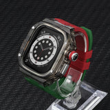 Transparent Modification Kit For Apple Watch 49mm Ultra Luxury Glacier Case Rubber Band IWatch Series 8 7 6 SE 45mm 44mm Mod KIT