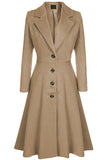 1950s Solid Single-breasted Long Coat