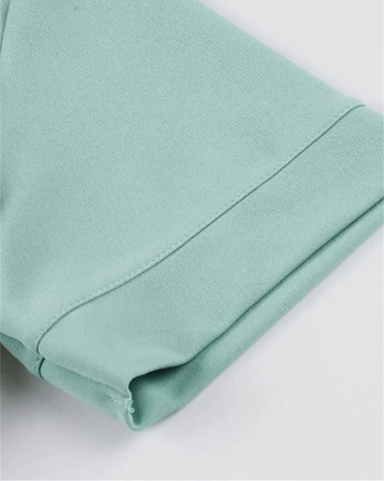 Green Elegant Hepburn Vintage A Line Swing Casual Women Dress Turn Down Collar Holiday Runway Tea Flare Party Evening Dresses