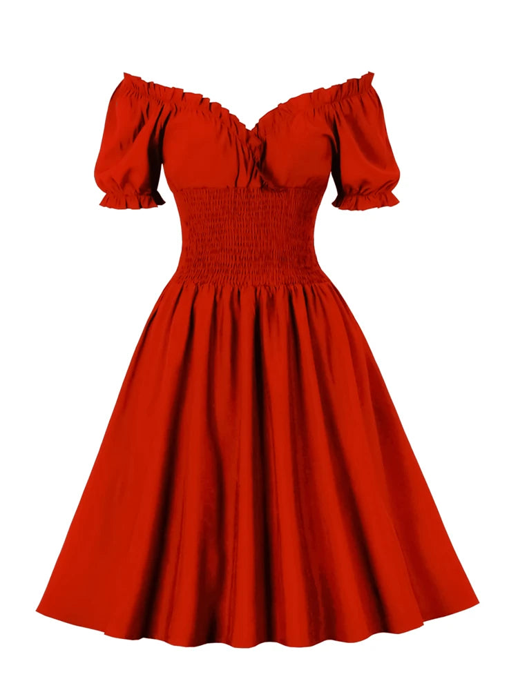 Off Shoulder Red Christmas Birthday Dress for Women Sexy V Neck Prom E jetechband Off Shoulder Red Christmas Birthday Dress for Women Sexy V Neck Prom E jetechband