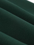 Sexy Ruched V-Neck High Waist Single Breasted Evening Party Dresses for Women Green Tie Back Vintage Swing Dress