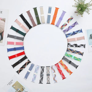 Carbon Fiber Print Strap for Apple Watch Ultra 2 49mm 41mm 45mm 40mm 42mm 44mm Nylon Braided Band for IWatch Series 9 8 7 6 SE 5