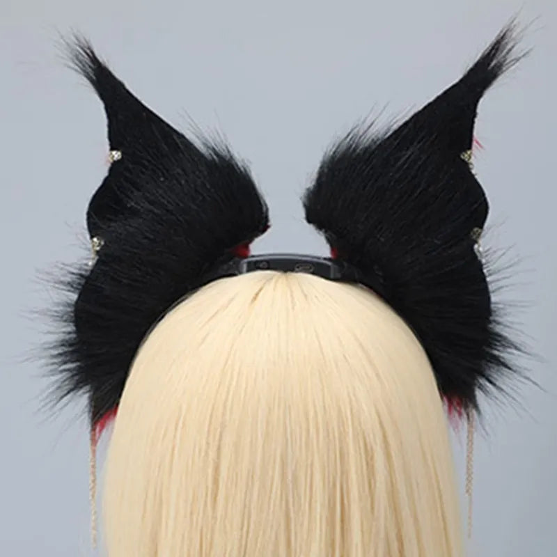 Electric Bunny Headband with Dangle Jewelry Decors Adult Punk Cosplay Headband