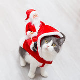 New Santa Dog Costume Christmas Pet Clothes Winter Hoodie Coat Chihuahua Poodle