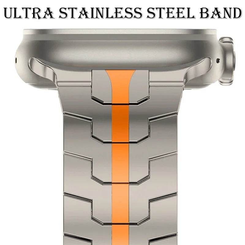 Stainless Steel Strap for Apple Watch Ultra 2/1 Band 49mm 45 41MM 44mm 42mm 40mm Metal Bracelet for iwatch Series 9 8 7 6 5 4 Se