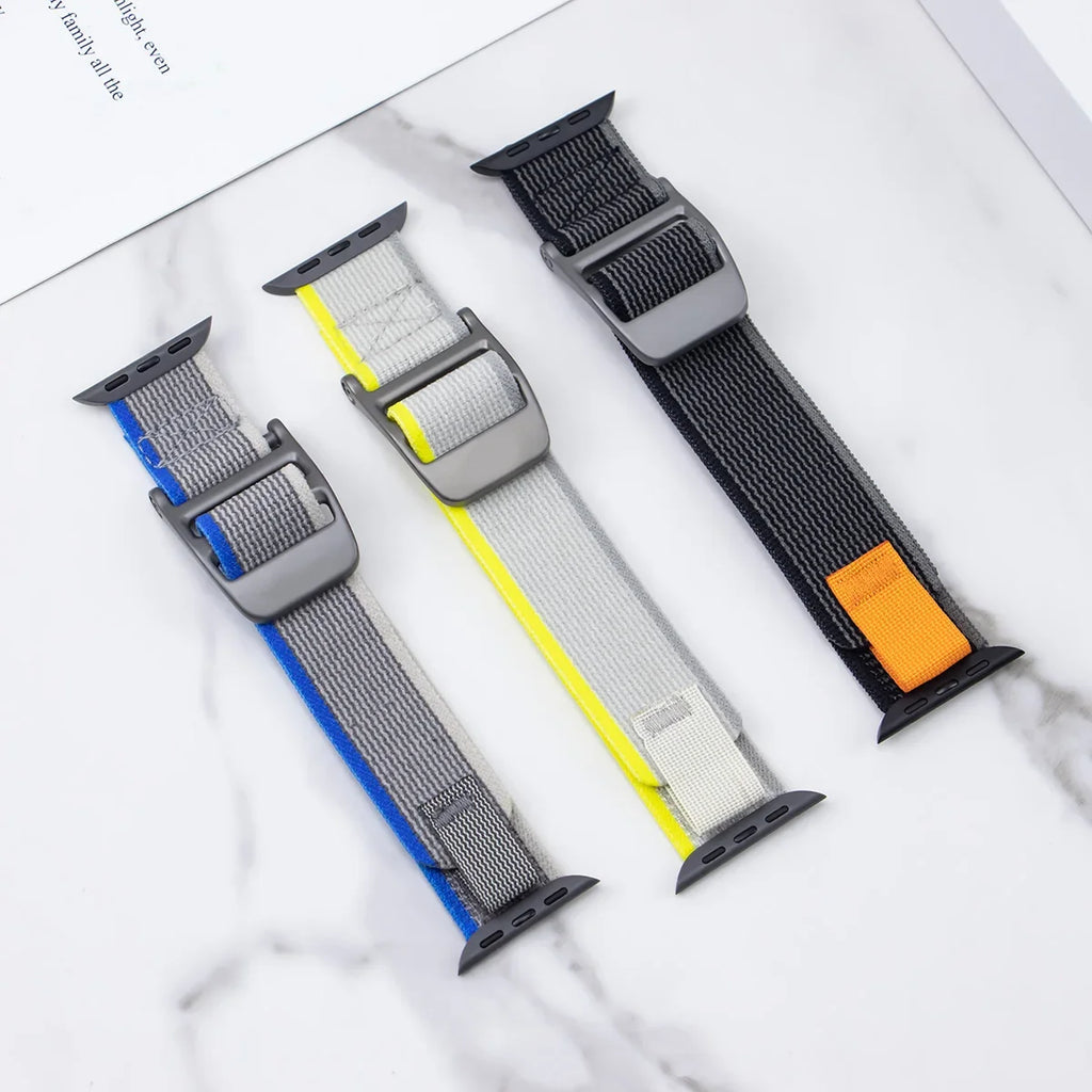 Nylon Strap for Apple Watch Ultra 2 Band 49mm 44mm 45mm 42mm 40mm 41mm 38mm Sport Straps Iwatch Series 9 8 7 SE 9 6 5 4 Bracelet
