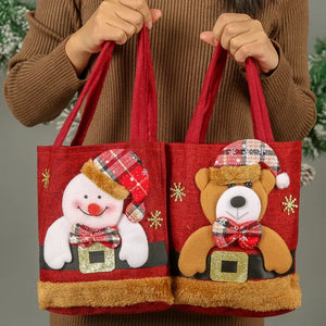 Christmas Tote Bags Snowman Fawn Children Gift Candy Storage Bags Christmas Decorations