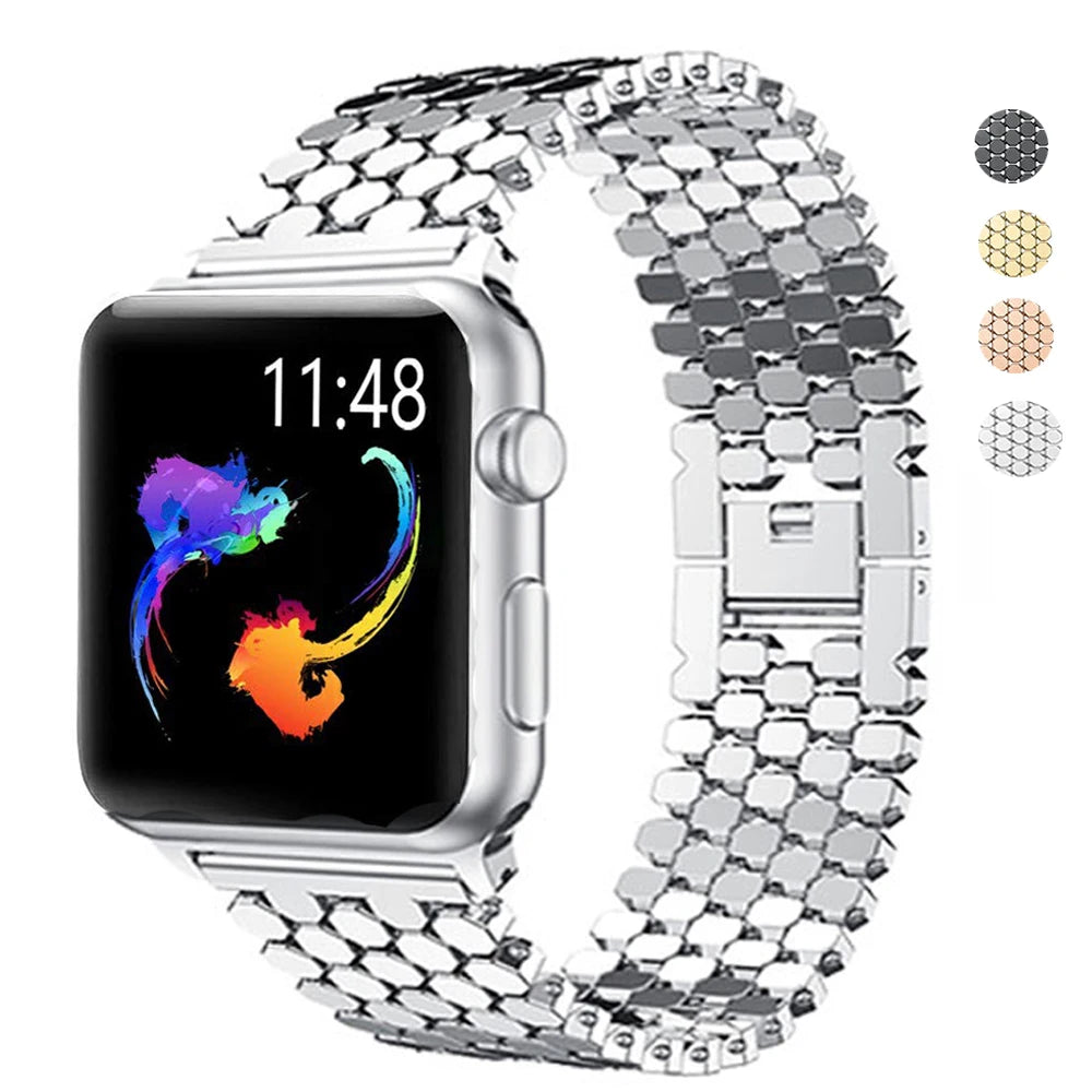 Alloy Metal Band Strap for Apple Watch Series 5 4 3 2 38MM 42MM  Replacement Strap for Iwatch 40MM 44MM Watch Accessories