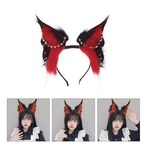 Electric Bunny Headband with Dangle Jewelry Decors Adult Punk Cosplay Headband