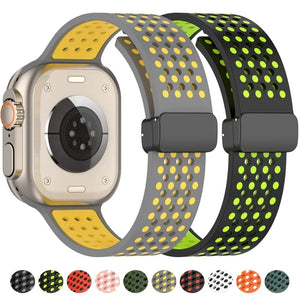 Silicone Strap for Apple Watch Band 49mm 44mm 45mm 41mm 42mm 40mm Magnetic Bracelet For Iwatch Series 9 8 7 6 SE 5 4 Ultra 2