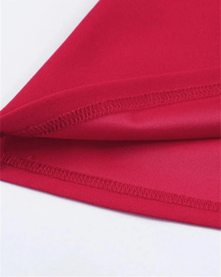 Suit Collar Short Midi Runway Summer Dress Vintage Red 50s A Line Flare Tea Evening Dress with Belt High Waist OL Office Dress